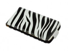 Etui cuir imprime ZEBRE pour Iphone 4 et 4S