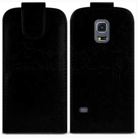 Etui cuir noir pour Samsung Galaxy S5 mini 