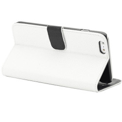Etui cuir blanc portefeuille pour iPhone 6 plus ( 5.5 )