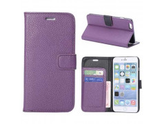 Etui cuir mauve portefeuille pour iPhone 6 plus ( 5.5 )