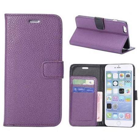 Etui cuir mauve portefeuille pour iPhone 6 plus ( 5.5 )