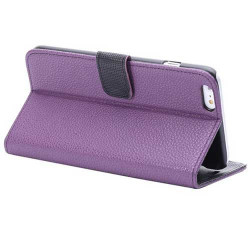 Etui cuir mauve portefeuille pour iPhone 6 plus ( 5.5 )