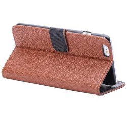 Etui cuir marron portefeuille pour iPhone 6 plus ( 5.5 )