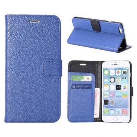 Etui cuir bleu portefeuille pour iPhone 6 plus ( 5.5 )