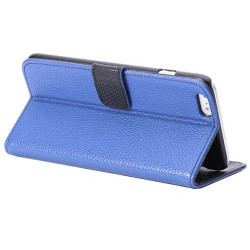 Etui cuir bleu portefeuille pour iPhone 6 plus ( 5.5 )