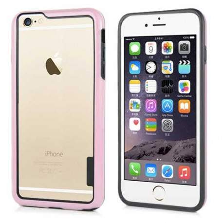 Coque BUMPER DUAL rose et noire pour iPhone 6 + ( 5.5 )