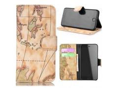 Etui cuir portefeuille WORLD MAP pour iPhone 6 ( 4.7 )