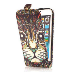 Etui cuir DESIGN CAT pour iPhone 6 ( 4.7 )