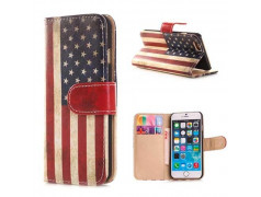 Etui cuir portefeuille USA pour iPhone 6 ( 4.7 )