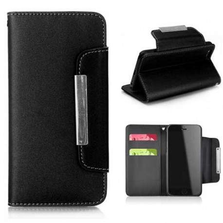 Etui cuir portefeuille FOLIO noir pour iPhone 6 ( 4.7 )