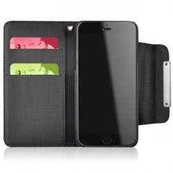 Etui cuir portefeuille FOLIO noir pour iPhone 6 ( 4.7 )