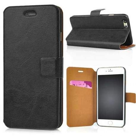 Etui cuir PULL UP noir pour iPhone 6 ( 4.7 )