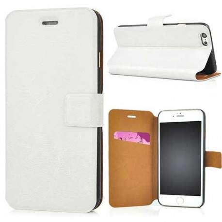 Etui cuir PULL UP blanc pour iPhone 6 ( 4.7 )