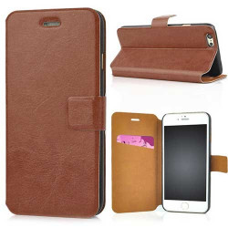 Etui cuir PULL UP marron pour iPhone 6 ( 4.7 )