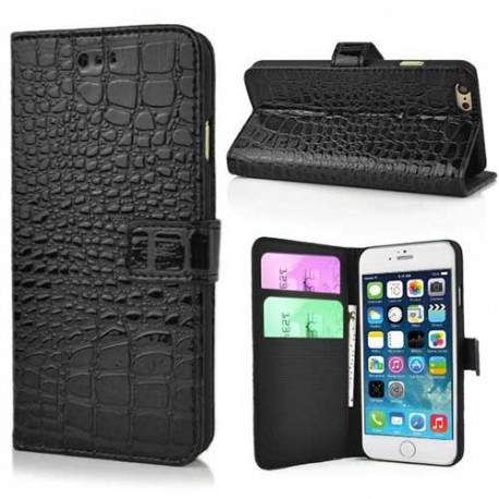 Etui cuir portefeuille CROCODILE pour iPhone 6 ( 4.7 )