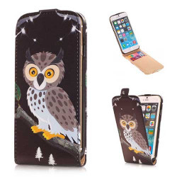 Etui cuir CHOUETTE pour iPhone 6 ( 4.7 )