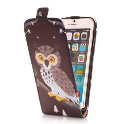 Etui cuir CHOUETTE pour iPhone 6 ( 4.7 )