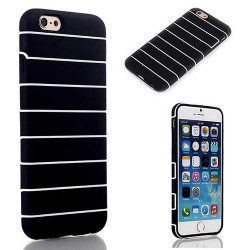 Coque semi rigide STRIPE noire pour iPhone 6 ( 4.7 )