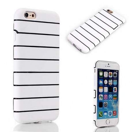 Coque semi rigide STRIPE blanche pour iPhone 6 ( 4.7 )