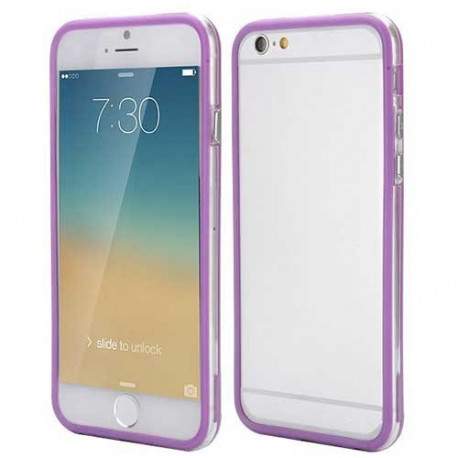 Coque BUMPER transparente et mauve pour iPhone 6 + ( 5.5 )