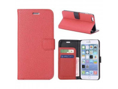 Etui cuir rouge portefeuille pour iPhone 6 plus ( 5.5 )