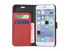 Etui cuir rouge portefeuille pour iPhone 6 plus ( 5.5 )