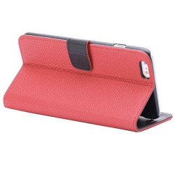 Etui cuir rouge portefeuille pour iPhone 6 plus ( 5.5 )