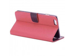 Etui cuir rose portefeuille pour iPhone 6 plus ( 5.5 )