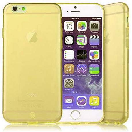 Coque CRYSTAL semi rigide jaune pour iPhone 6 plus ( 5.5 )