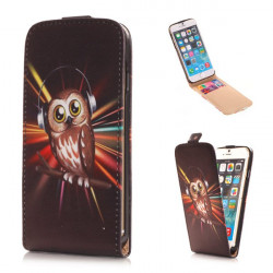 Etui cuir CHOUETTE MUSIC pour iPhone 6 ( 4.7 )