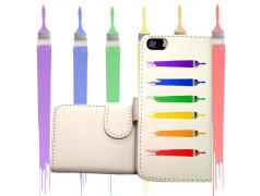 ETUI CUIR PORTEFEUILLE PINCEAUX COLOR POUR IPHONE 6 (4.7)