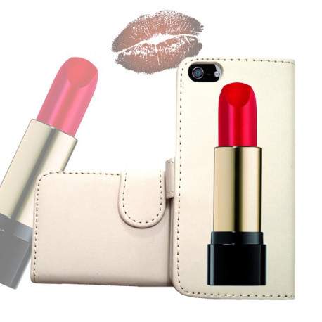 ETUI CUIR PORTEFEUILLE LIPSTICK POUR IPHONE 6 (4.7)