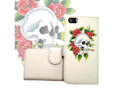 ETUI CUIR PORTEFEUILLE ROMANTIC SKULL POUR IPHONE 6 (4.7)