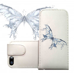 ETUI CUIR WATER BUTTERFLY POUR IPHONE 6 (4.7)