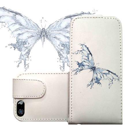 ETUI CUIR WATER BUTTERFLY POUR IPHONE 6 (4.7)