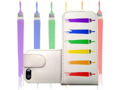 ETUI CUIR PINCEAUX COLOR POUR IPHONE 6 (4.7)