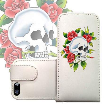 ETUI CUIR ROMANTIC SKULL POUR IPHONE 6 (4.7)