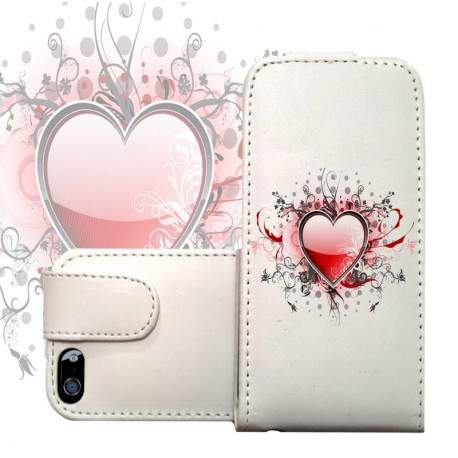 ETUI CUIR COEUR DESIGN POUR IPHONE 6 (4.7)