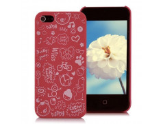 Coque HAPPY rouge pour iPhone 5 et 5S