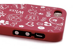 Coque HAPPY rouge pour iPhone 5 et 5S