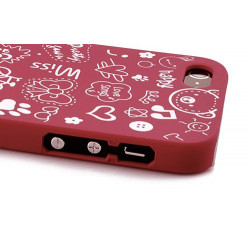 Coque HAPPY rouge pour iPhone 5 et 5S