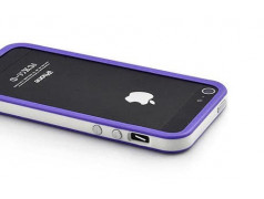 BUMPER LUXE mauve et blanc pour iPhone 5 et 5S