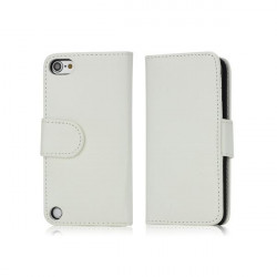 PORTEFEUILLE en cuir blanc pour IPOD TOUCH 5