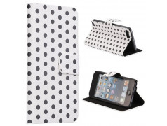 Etui cuir POIS blancs pour IPOD TOUCH 5