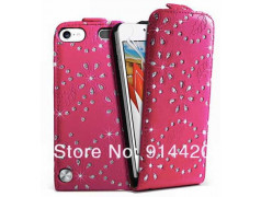 Etui cuir rose STRASS pour IPOD TOUCH 5