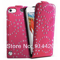 Etui cuir rose STRASS pour IPOD TOUCH 5