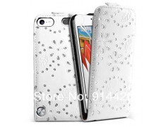 Etui cuir blanc STRASS pour IPOD TOUCH 5