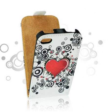 Etui cuir imprime LOVE pour Iphone 4 et 4S