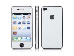 Stickers CARBONE blanc pour iPhone 4 et 4S