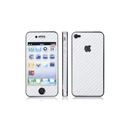 Stickers CARBONE blanc pour iPhone 4 et 4S